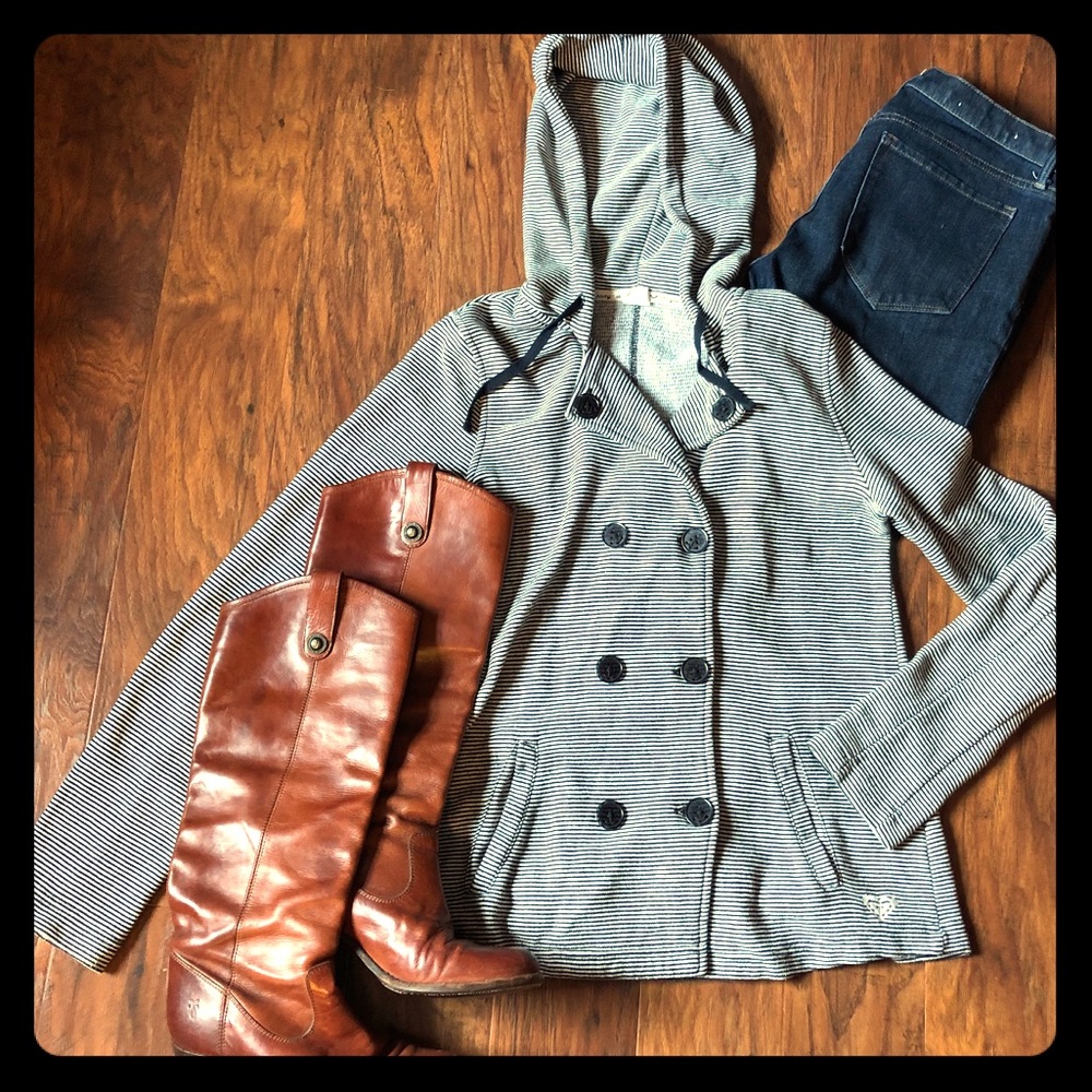 *ROXY* Double Breasted ~ Hoodie Sweatshirt Blazer